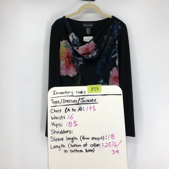 BNWT Frank Lyman Black & Multicolor Floral LS Cowl Neck flowy blouse  size 6 - Picture 13 of 14